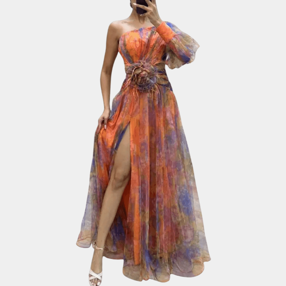 Robe Imprimé Floral Épaules Dénudées pour Femmes