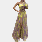 Robe Imprimé Floral Épaules Dénudées pour Femmes