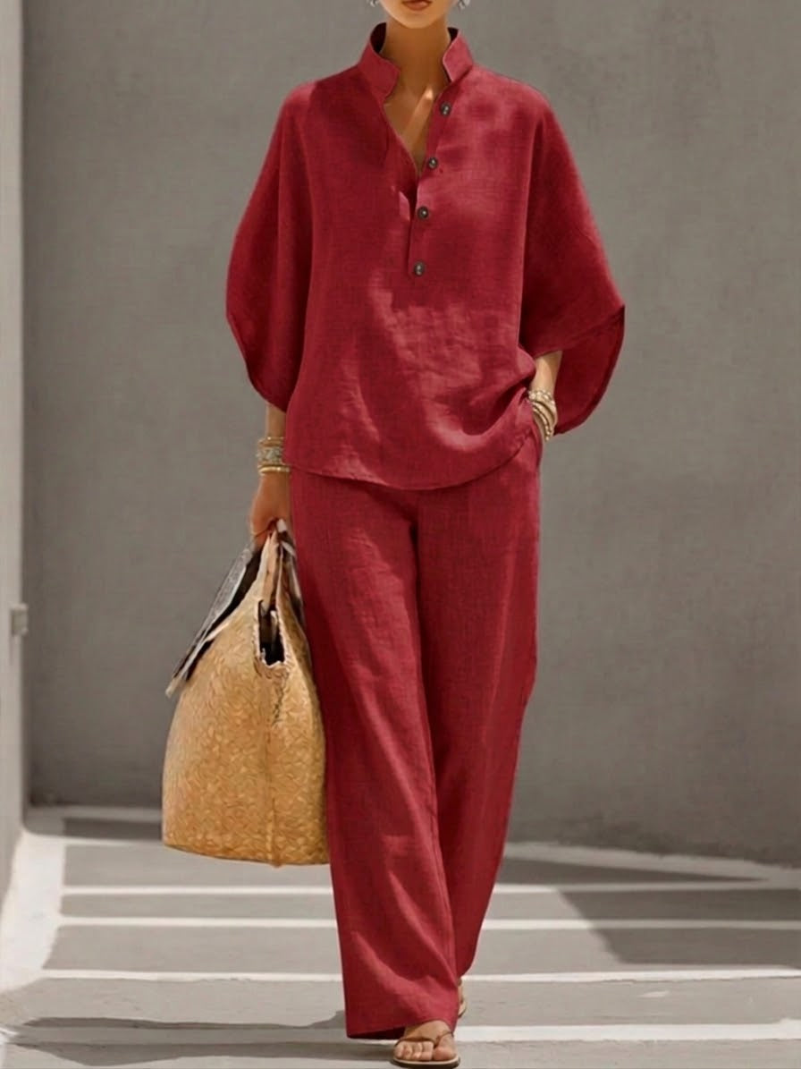 Ensemble Décontracté pour Femme avec Pantalon Large | Idéal pour l'Été