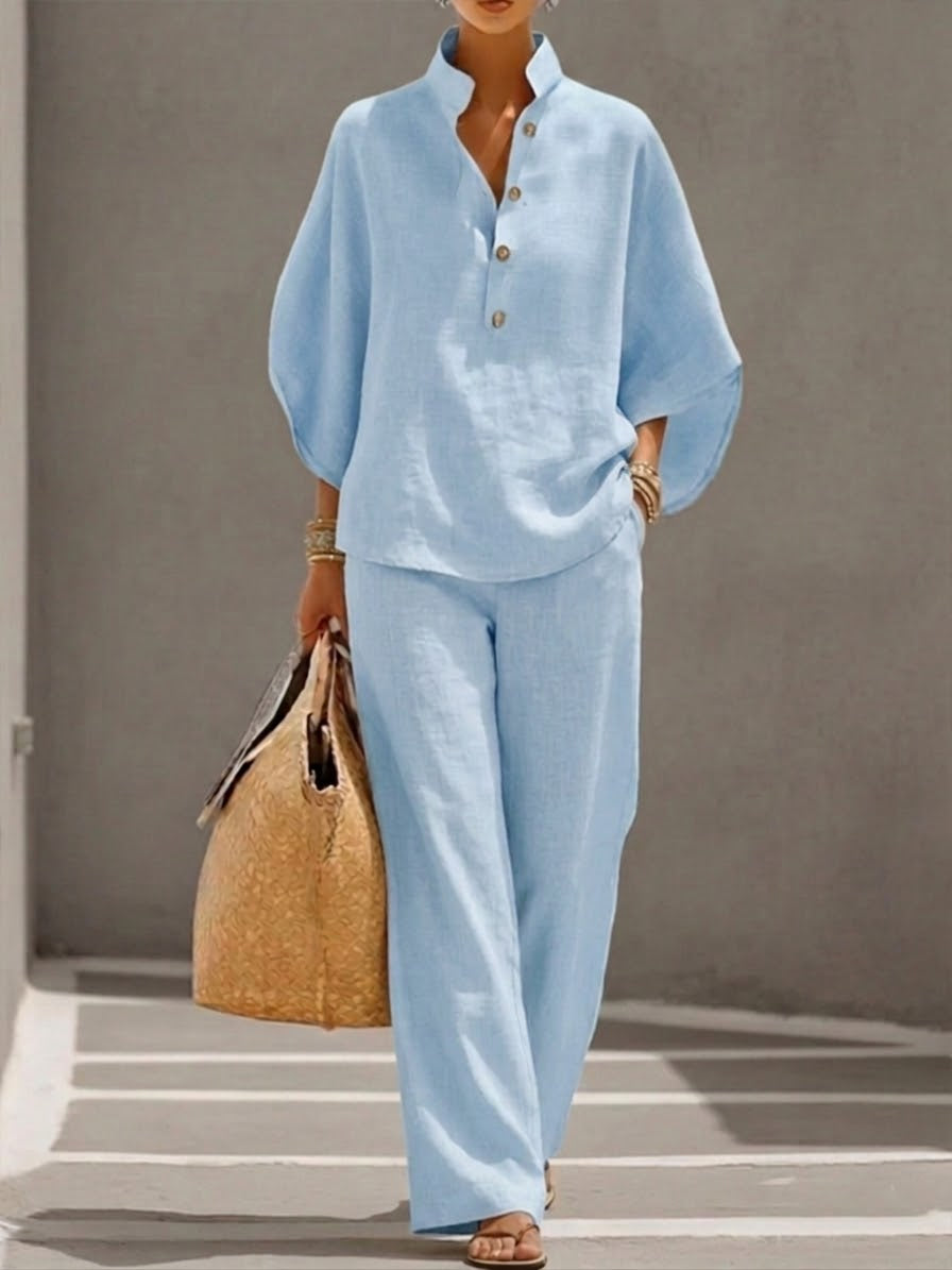 Ensemble Décontracté pour Femme avec Pantalon Large | Idéal pour l'Été