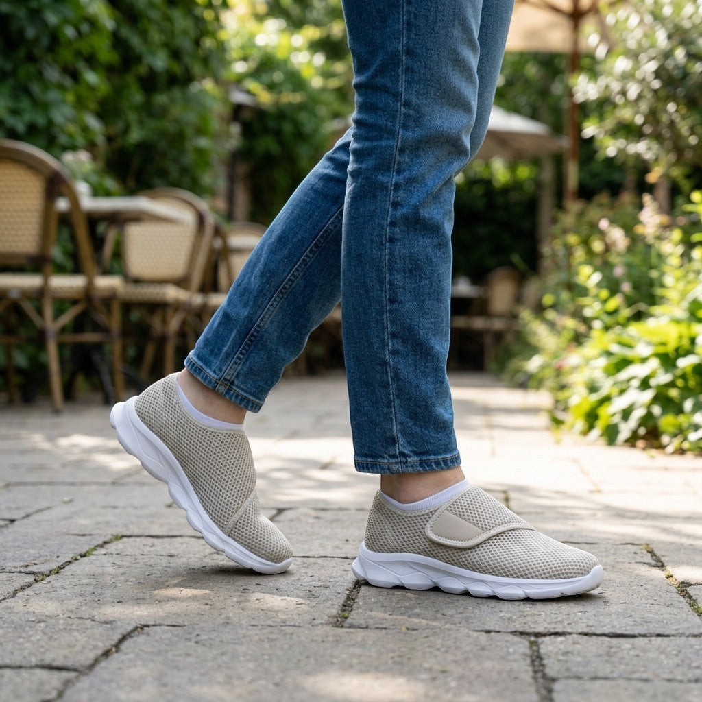 Basket Confort pour Pieds Larges en Maille Respirante pour Femme