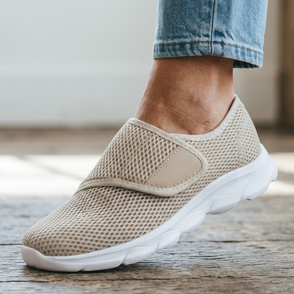 Basket Confort pour Pieds Larges en Maille Respirante pour Femme
