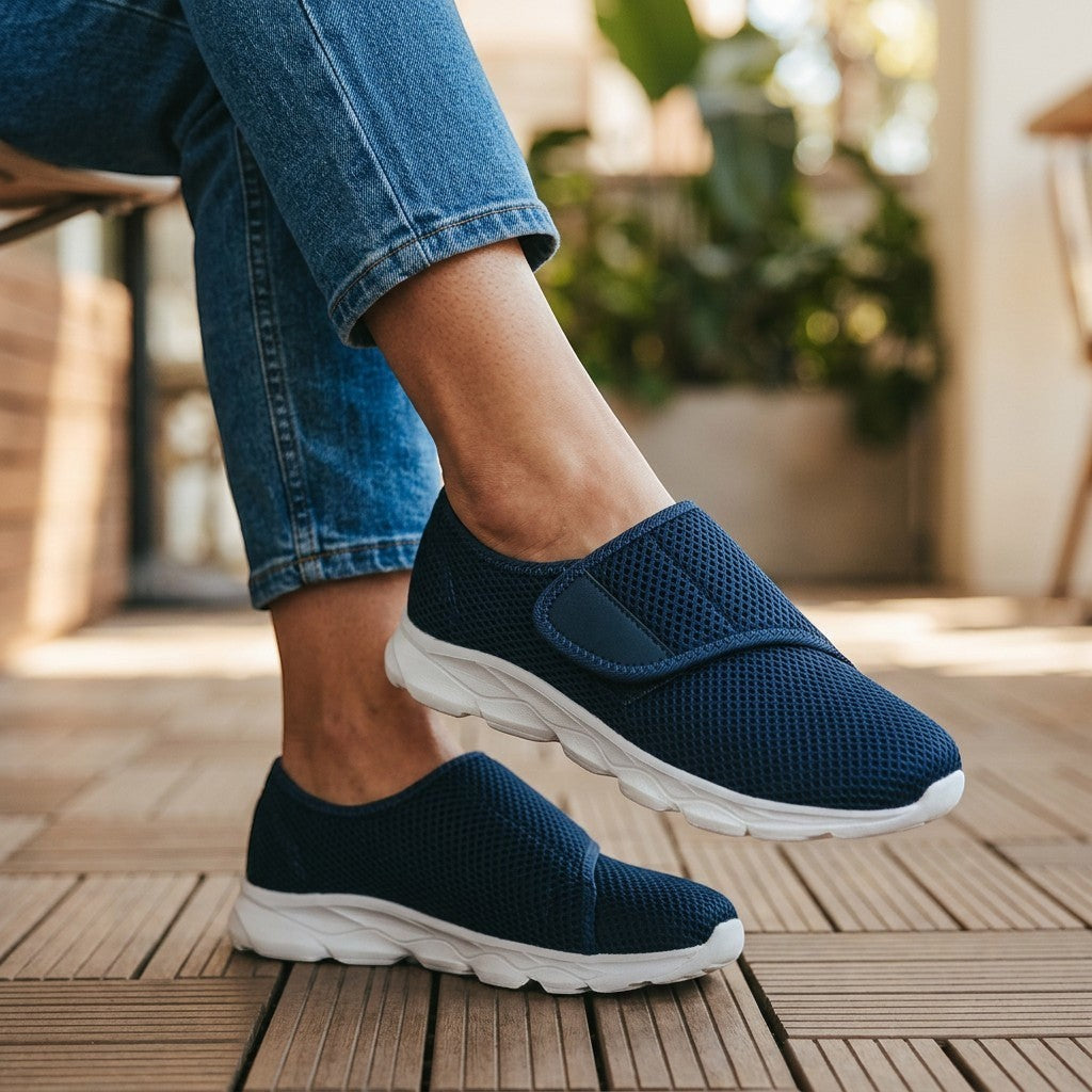 Basket Confort pour Pieds Larges en Maille Respirante pour Femme