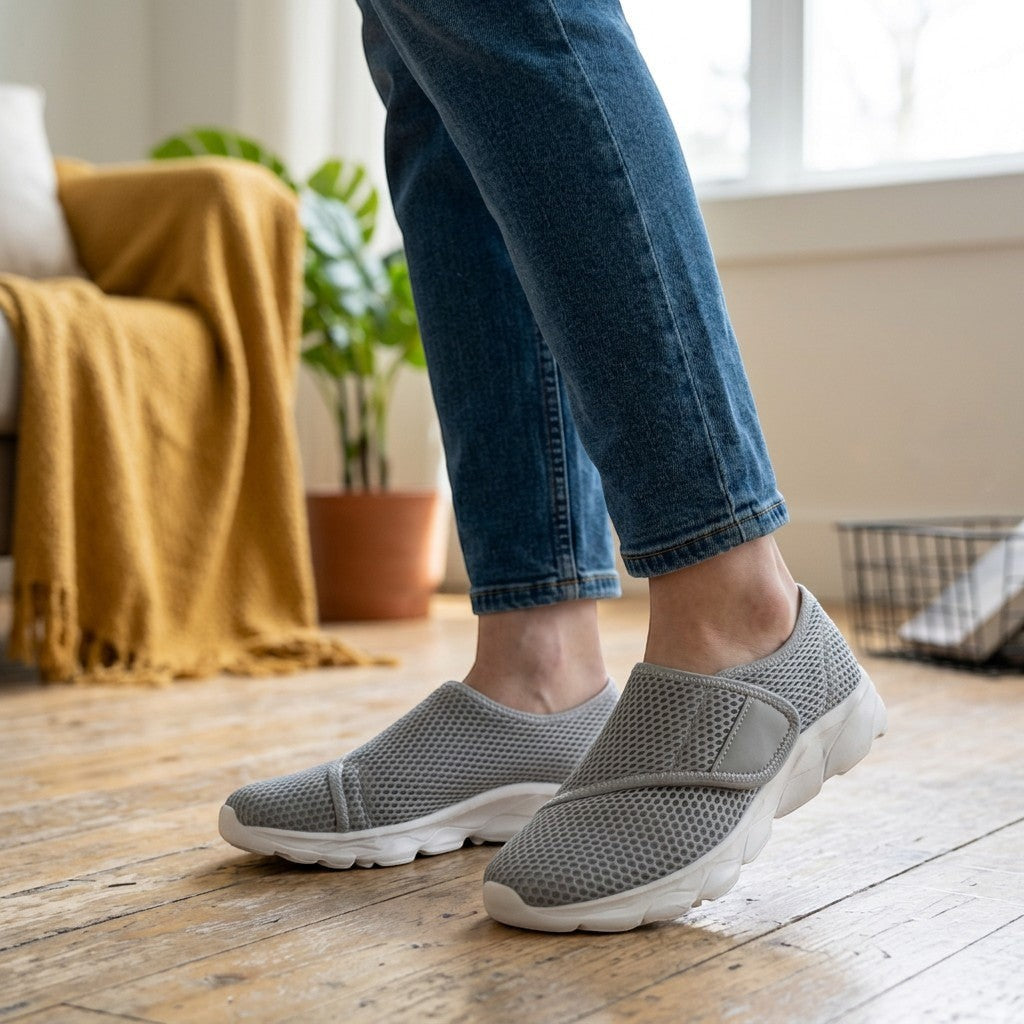 Basket Confort pour Pieds Larges en Maille Respirante pour Femme