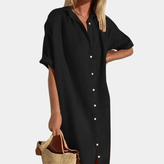 Robe Chemise à Manches Courtes pour Femmes