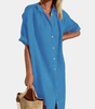 Robe Chemise à Manches Courtes pour Femmes