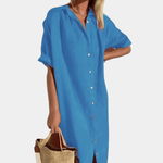 Robe Chemise à Manches Courtes pour Femmes