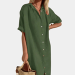 Robe Chemise à Manches Courtes pour Femmes
