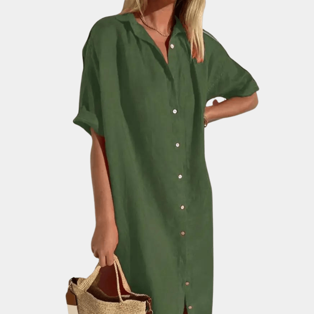 Robe Chemise à Manches Courtes pour Femmes