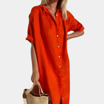 Robe Chemise à Manches Courtes pour Femmes