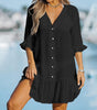 Robe Chemise Légère avec Volants pour Femmes