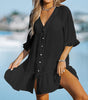 Robe Chemise Légère avec Volants pour Femmes
