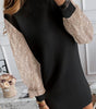 Robe Mini Éléguante à Manches Puff pour Femmes