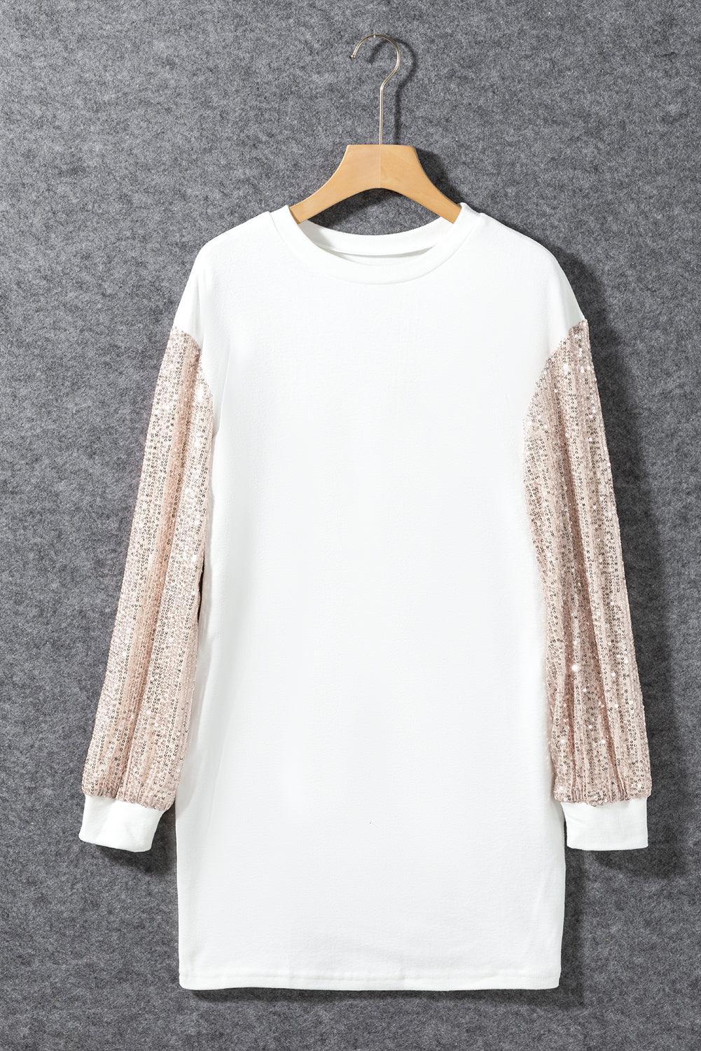 Robe Mini Éléguante à Manches Puff pour Femmes