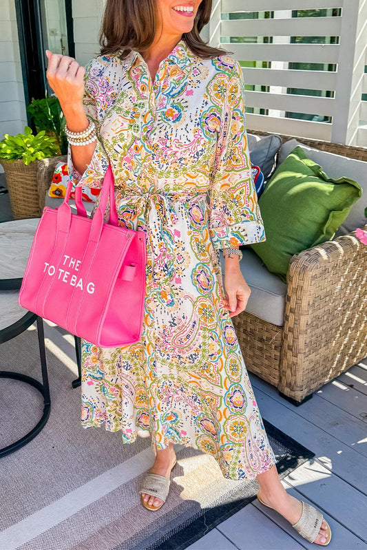 Robe Midi Imprimé Paisley pour Femmes