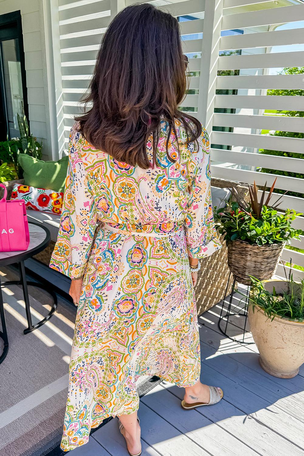 Robe Midi Imprimé Paisley pour Femmes