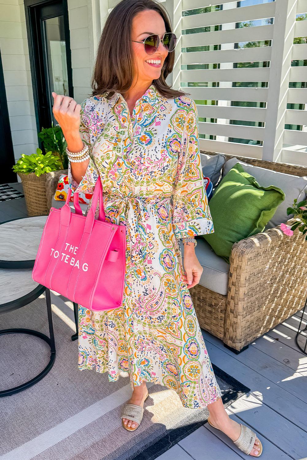 Robe Midi Imprimé Paisley pour Femmes