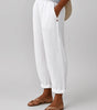 Pantalon à Jambe Large Taille Élastique en Lin pour Femme - Emilia Lane