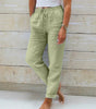 Pantalon Décontracté Taille Haute en Coton et Lin pour Femme - Emilia Lane