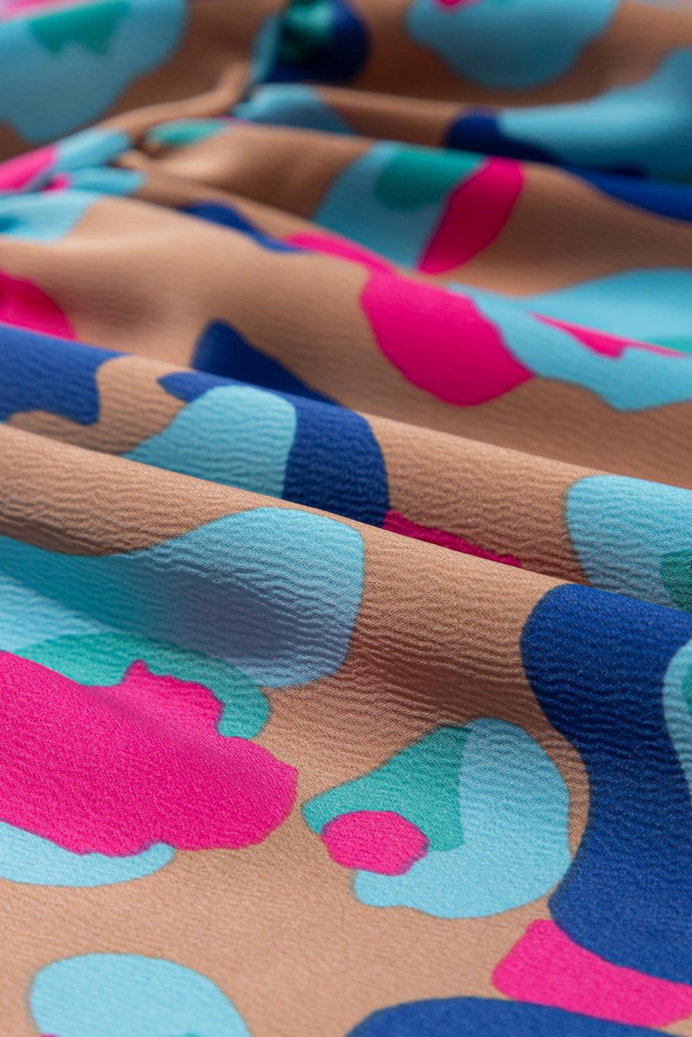 Robe Imprimé Léopard avec Volants pour Femmes
