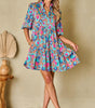 Robe Imprimé Léopard avec Volants pour Femmes