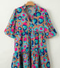 Robe Imprimé Léopard avec Volants pour Femmes