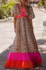 Robe Maxi Imprimé Léopard pour Femmes
