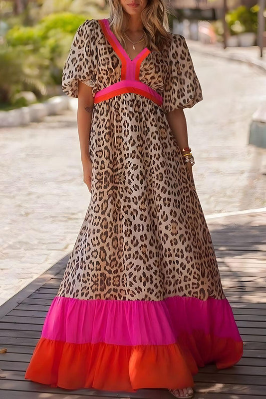 Robe Maxi Imprimé Léopard pour Femmes