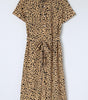 Robe Midi à Col en Imprimé Léopard