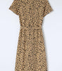 Robe Midi à Col en Imprimé Léopard