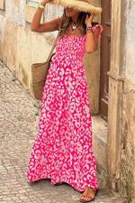 Robe Longue à Taille Haute Smockée pour Femmes