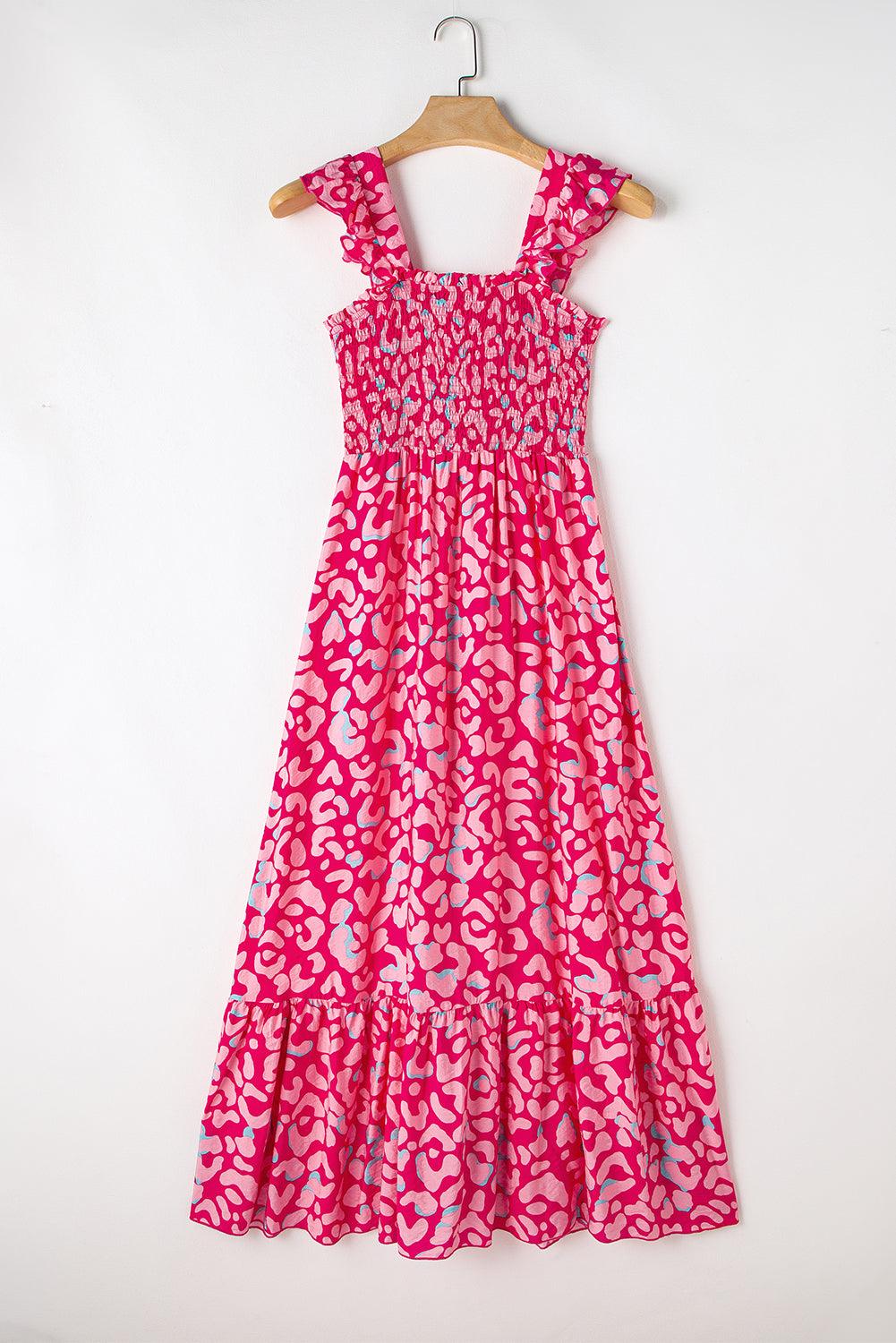 Robe Longue à Taille Haute Smockée pour Femmes