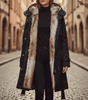 Parka Longue à Capuche et Fausse Fourrure pour Femme