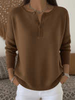 Pull à détail de bouton pour femmes - Emilia Lane
