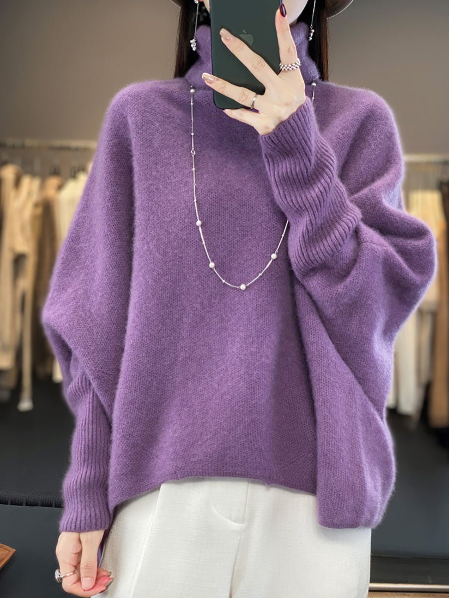 Pull Ample en Laine à Col Roulé pour Femme - Emilia Lane