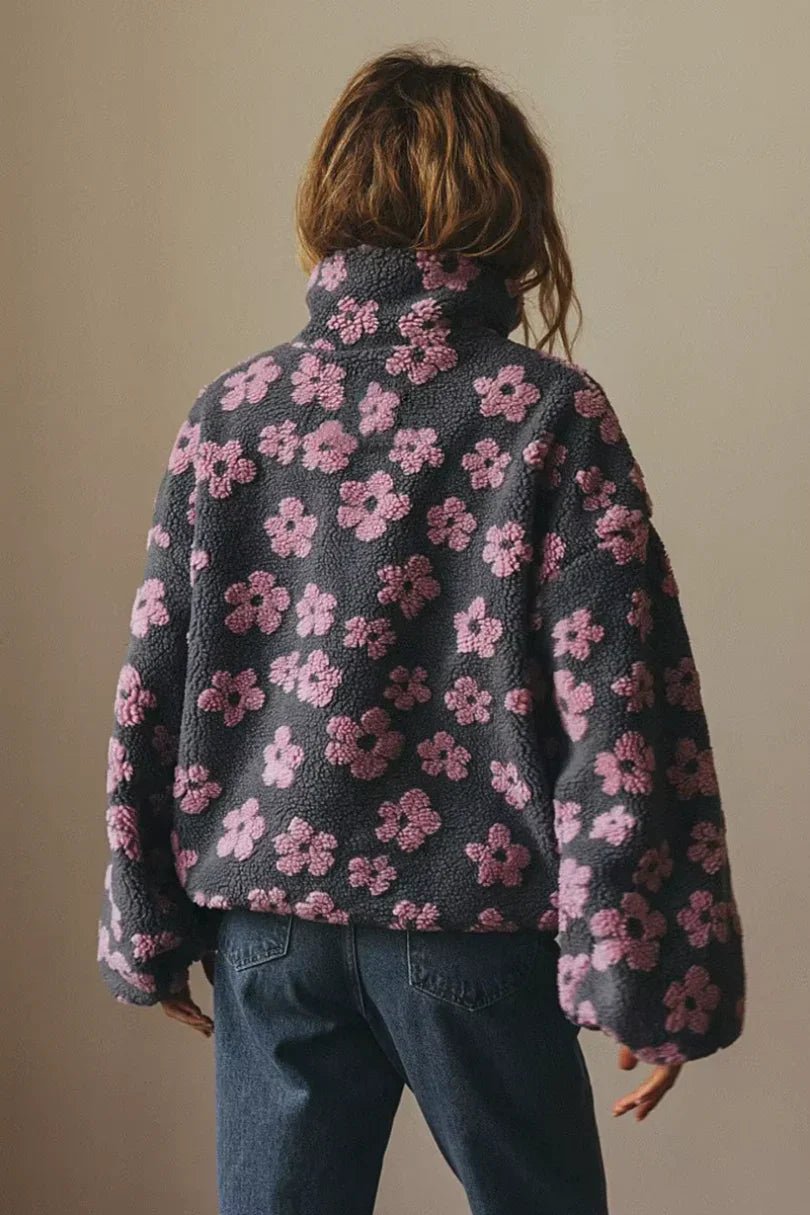 Pull chaud en polaire à motif floral pour femme - Emilia Lane