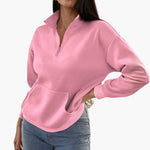 Pull Col Montant Zippé avec Poches pour Femmes - Emilia Lane