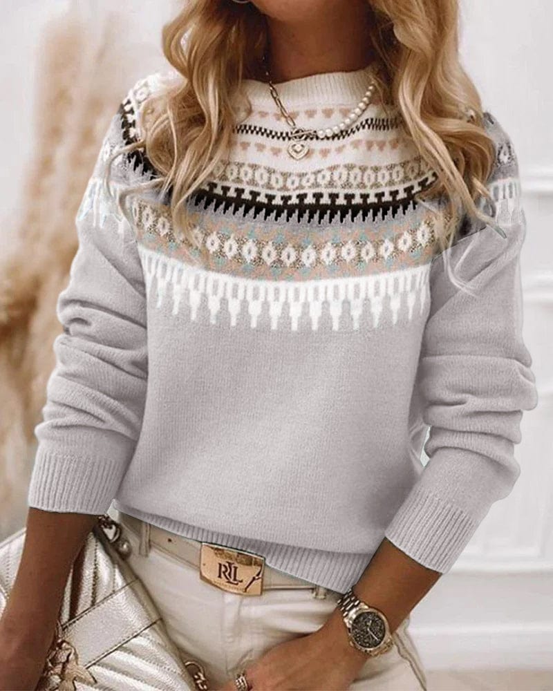 Pull - over d'hiver avec motifs pour Femmes - Emilia Lane
