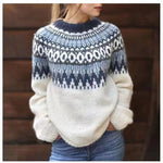 Pull - over Hiver Motif Nordique pour Femme - Emilia Lane