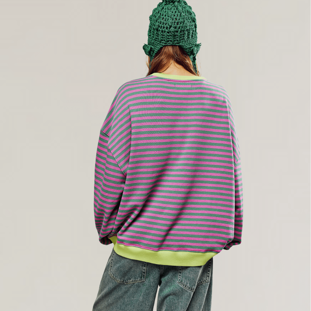 Pull oversize à rayures pour femmes - Emilia Lane
