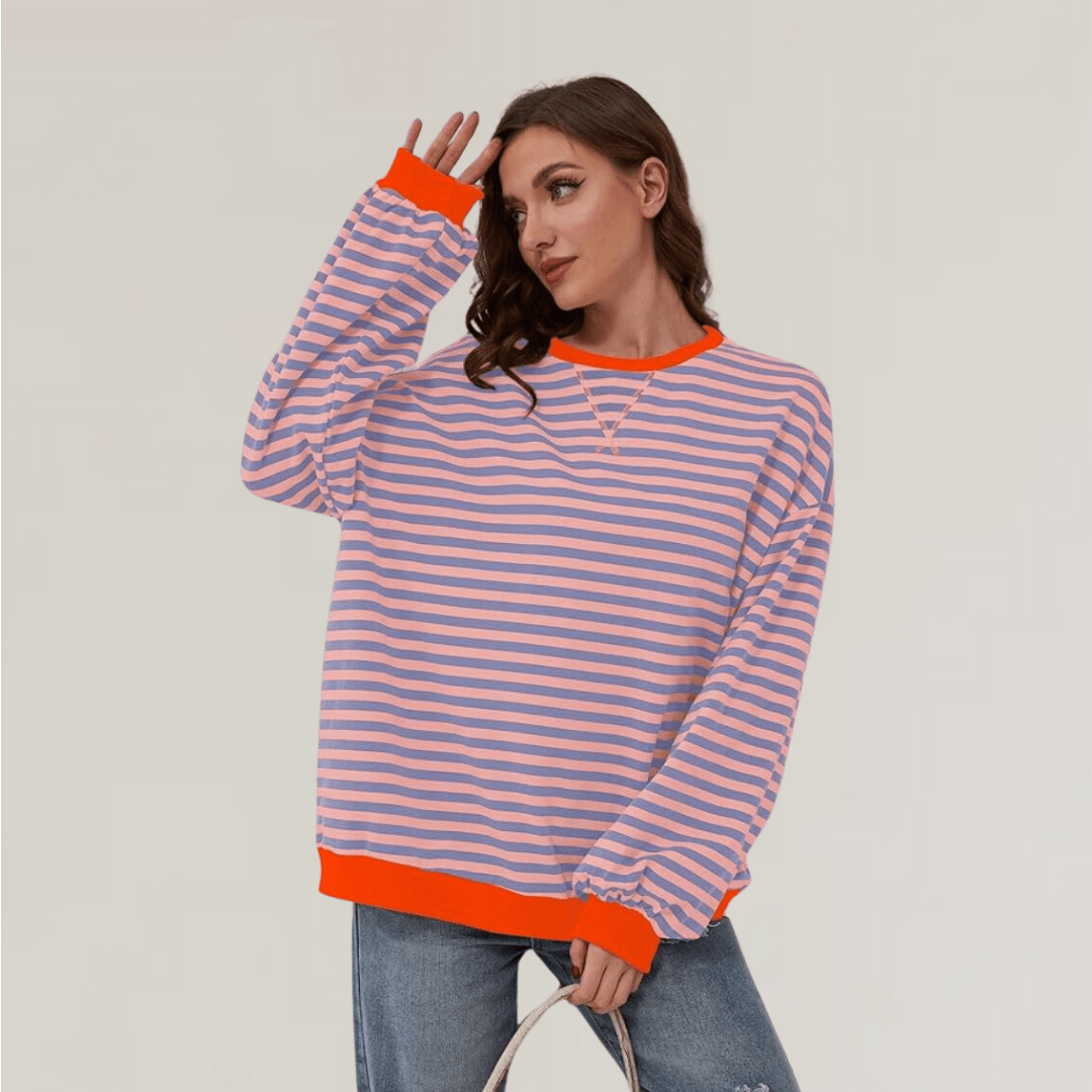 Pull oversize à rayures pour femmes - Emilia Lane