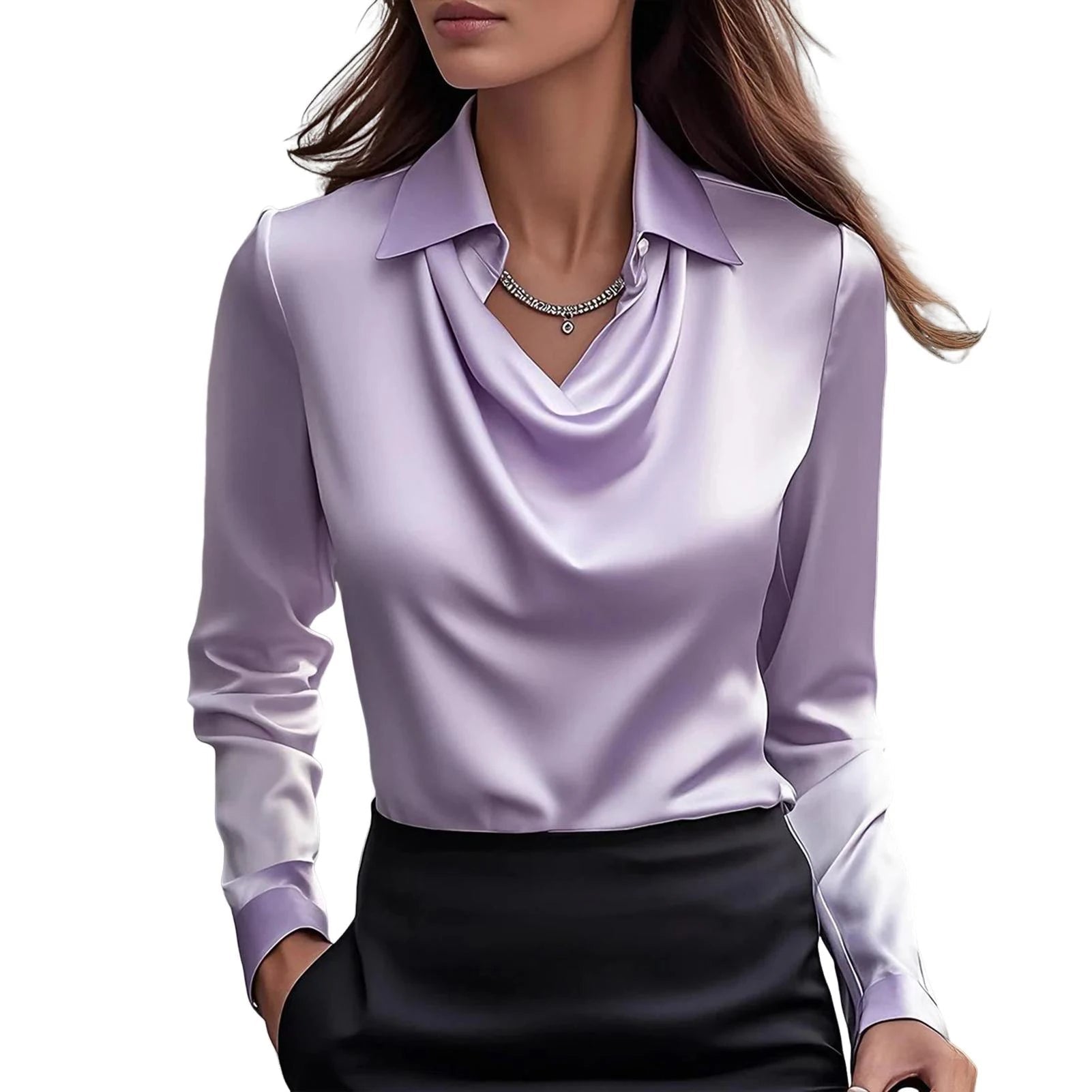 Blouse satinée pour femmes
