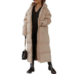 Manteau Long Décontracté à Capuche pour Femmes