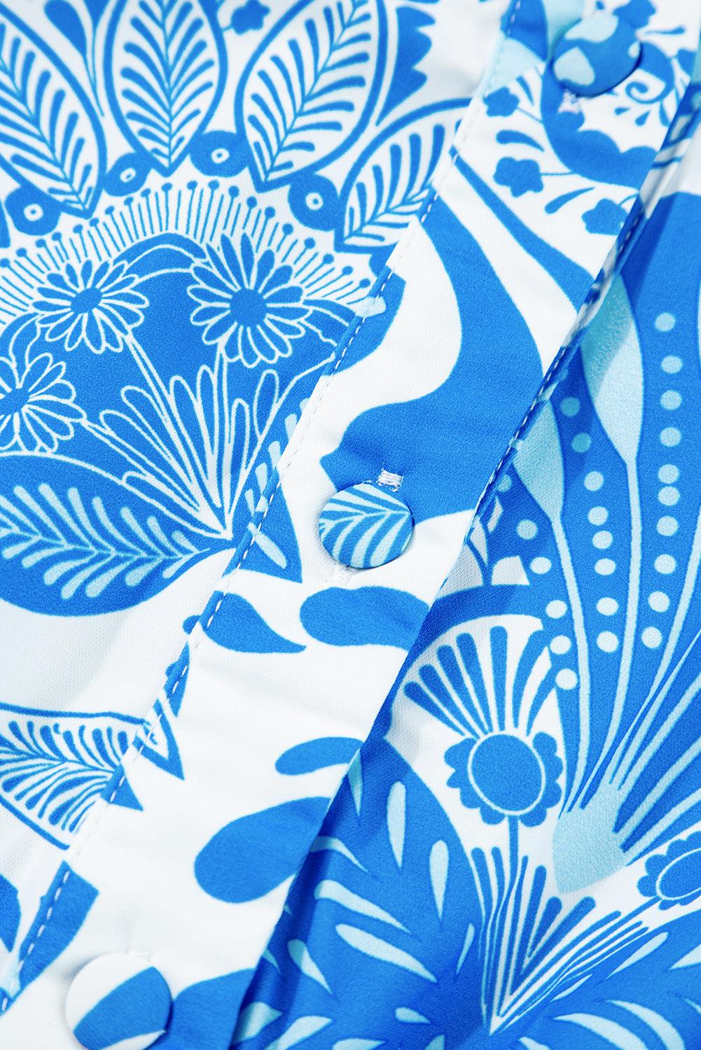 Robe Mini à Imprimé Floral Rétro pour Femmes