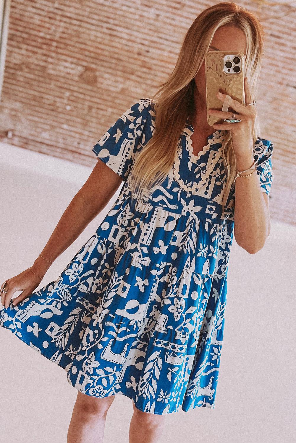 Robe à Fleurs Évasée pour Femmes