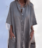Robe Chemise Décontractée en Coton et Lin pour Femmes - Emilia Lane