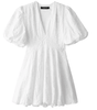 Robe Courte en Coton Embroide à Manches Bouffantes pour Femmes - Emilia Lane