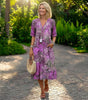 Robe Longue à Manches Courtes et Encolure en V pour Femme | Idéale pour l'Été