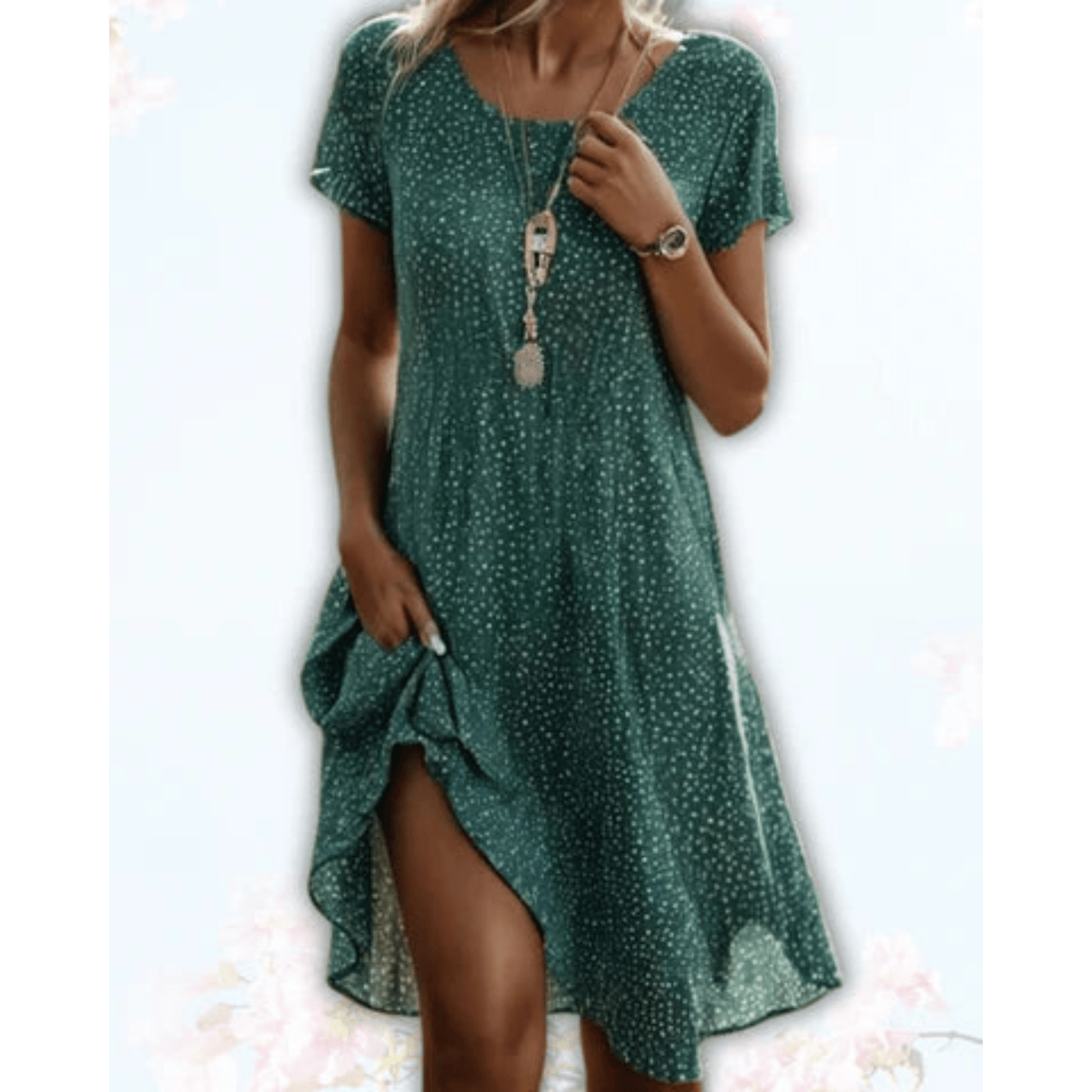Robe d'Été Mi-Longue à Imprimé Géométrique pour Femme | Idéale pour les Vacances