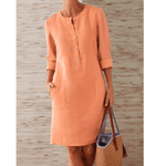 Robe Droite à Boutons et Poches pour Femme | Idéale pour le Quotidien - Emilia Lane